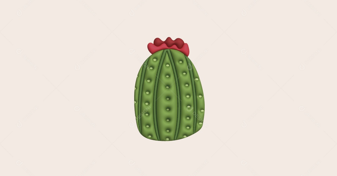 Cacto Ilustração 3D Vetor EPS