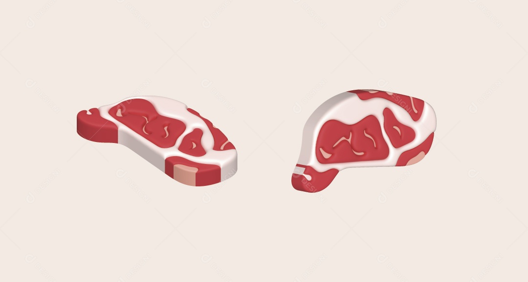 Carne Ilustração 3D Vetor EPS