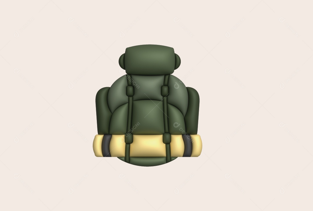 Mochila de Acampamento Ilustração 3D Vetor EPS