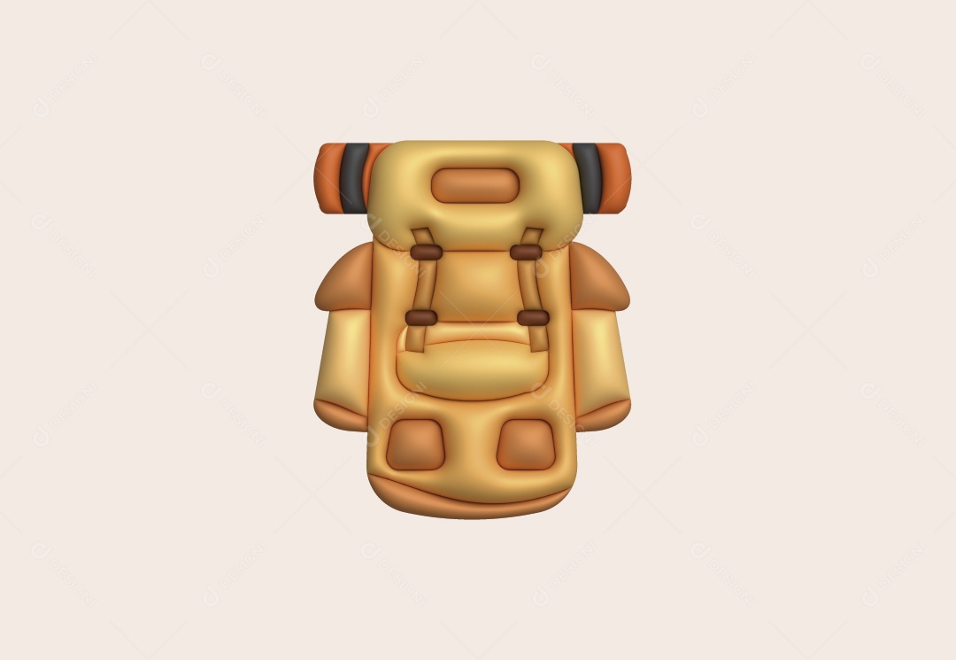 Mochila de Acampamento Ilustração 3D Vetor EPS