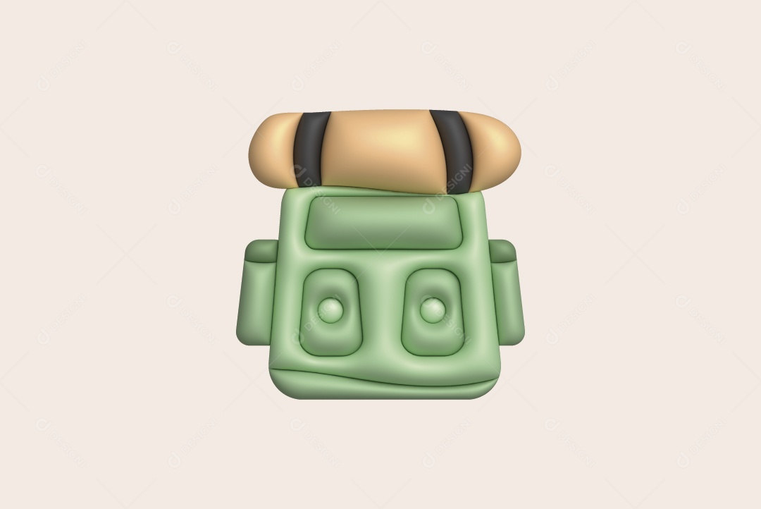 Mochila de Acampamento Ilustração 3D Vetor EPS