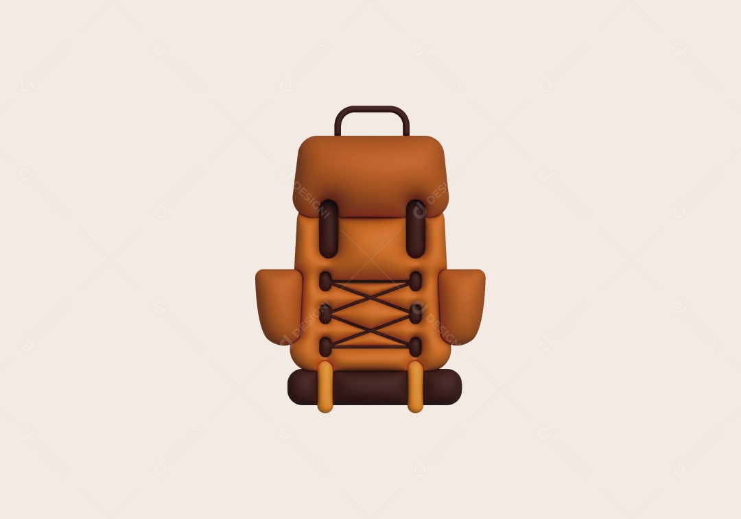 Mochila de Acampamento Ilustração 3D Vetor EPS
