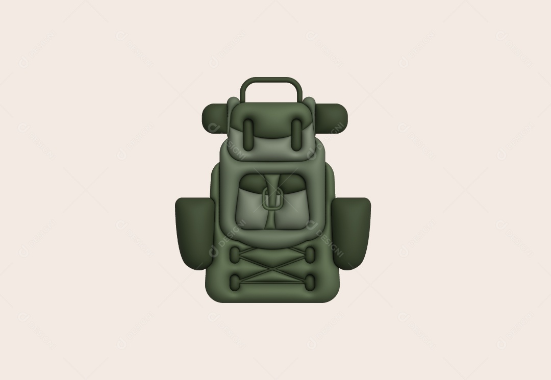 Mochila de Acampamento Ilustração 3D Vetor EPS