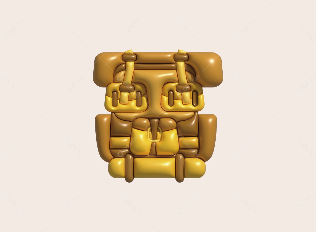 Mochila de Acampamento Ilustração 3D Vetor EPS