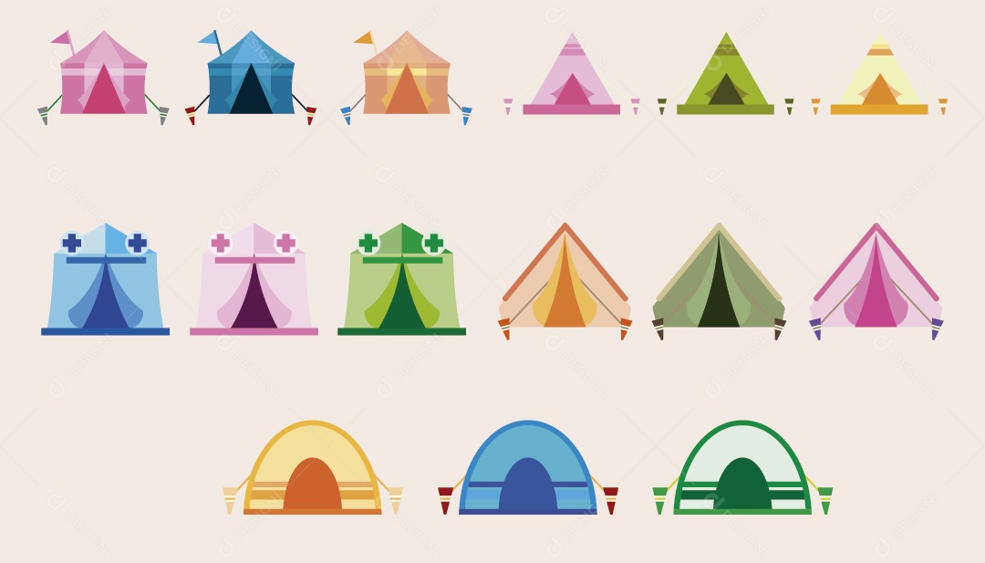 Conjuntos de Barracas Ilustração Vetor EPS