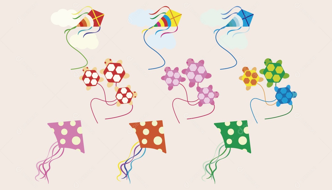 Conjuntos de Pipas Ilustração Vetor EPS