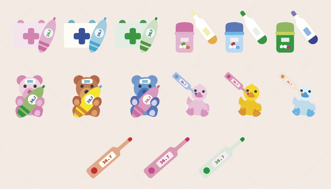 Conjunto de Ícones de Cuidados dos Animais Ilustração Vetor EPS