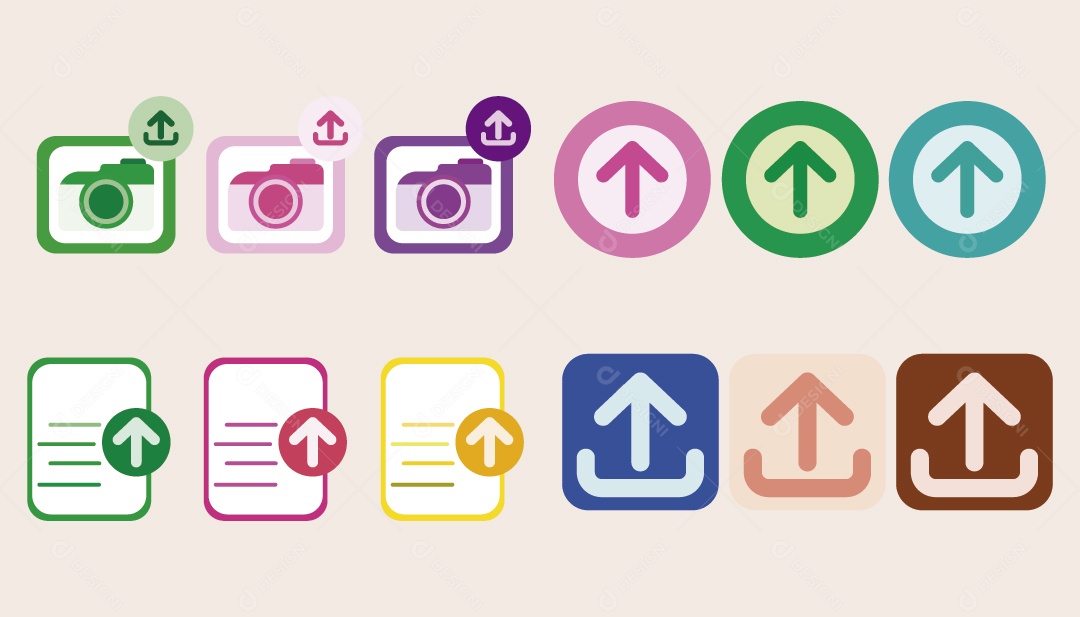 Conjunto de Ícone de Envio Ilustração Vetor EPS