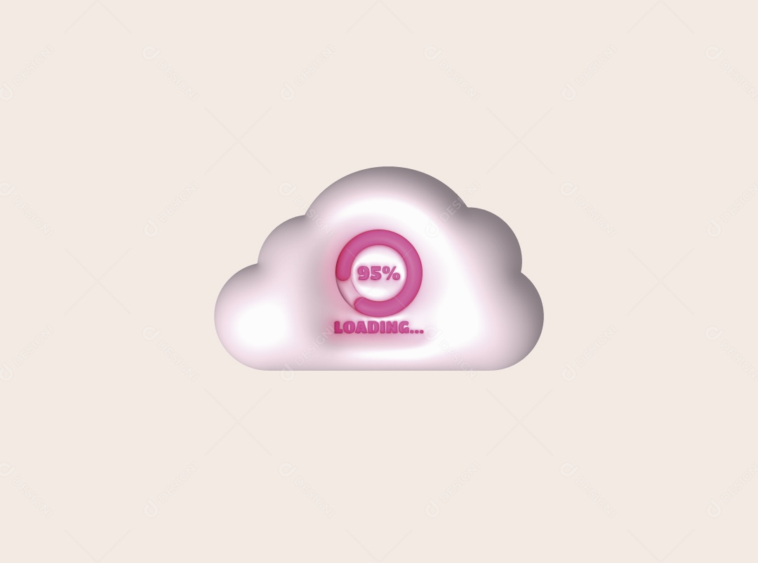 Ícone de Carregamento de Coração Ilustração 3D Vetor EPS