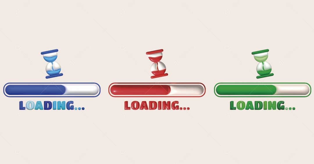 Ícone de Barra Carregamento Ilustração 3D Vetor EPS