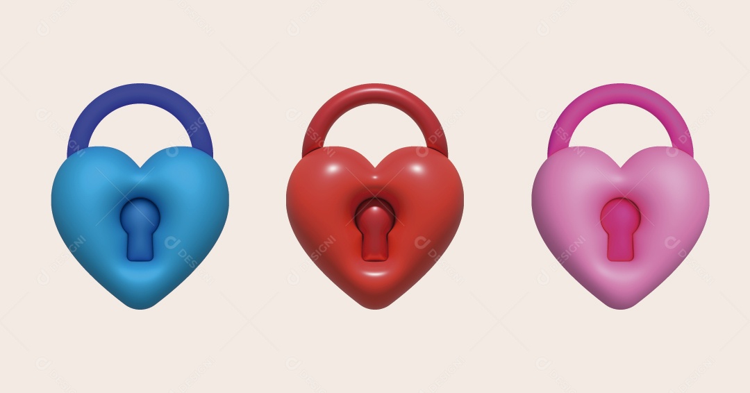 Ícone de Cadeado Ilustração 3D Vetor EPS