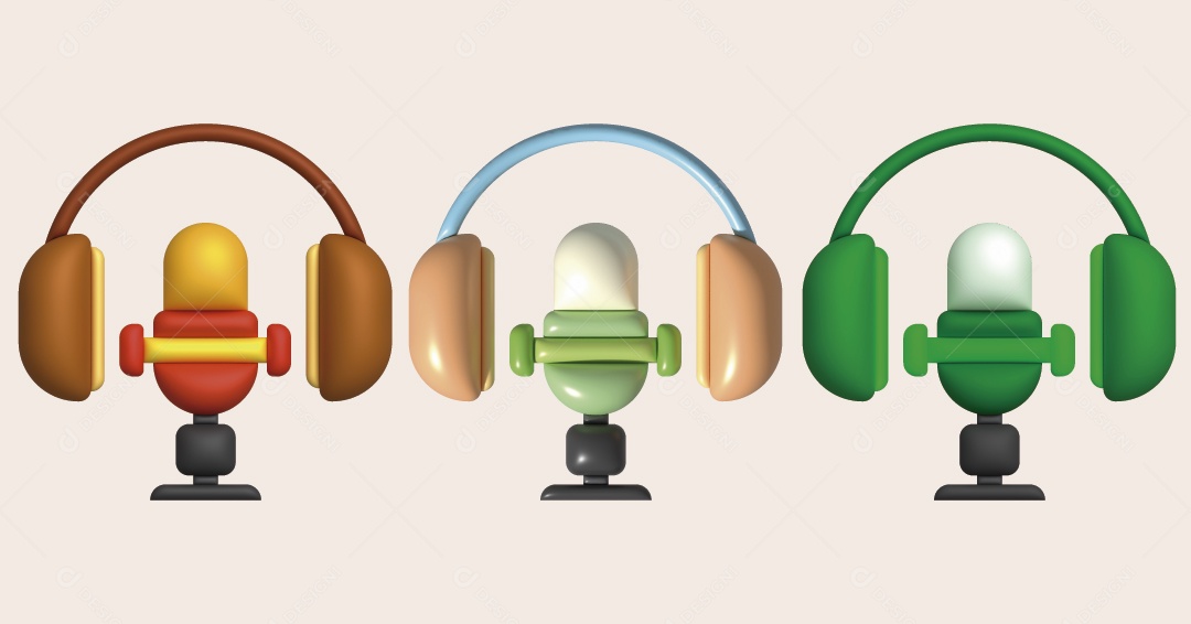 Ícone de Rádio Ilustração 3D Vetor EPS