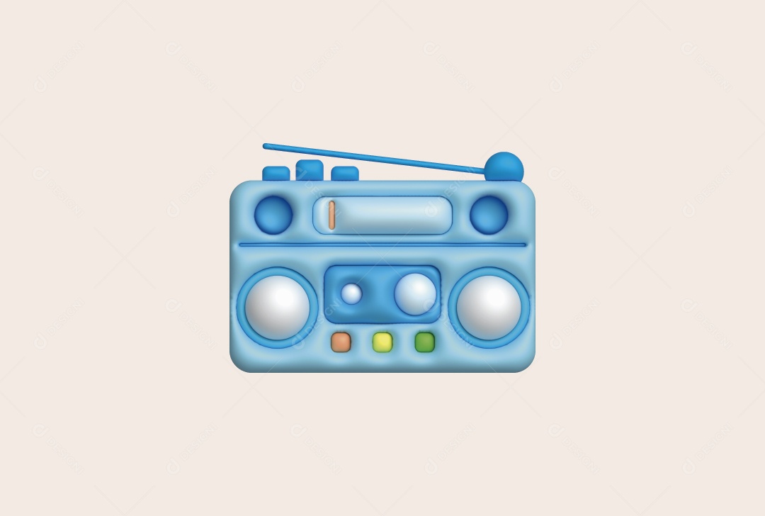 Ícone de Radio Ilustração 3D Vetor EPS