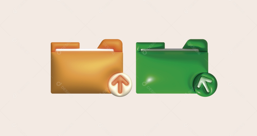 Ícone de Envio de Arquivos Ilustração 3d Vetor EPS