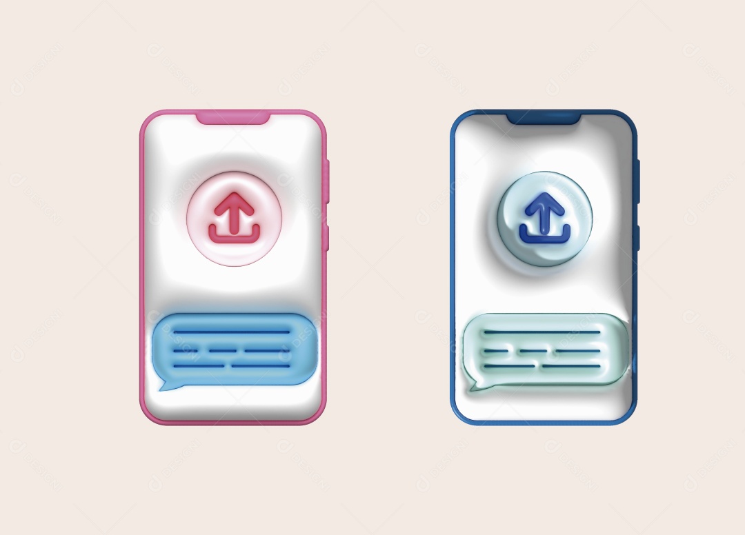 Ícone de envio de Mensagens Ilustração 3d Vetor EPS