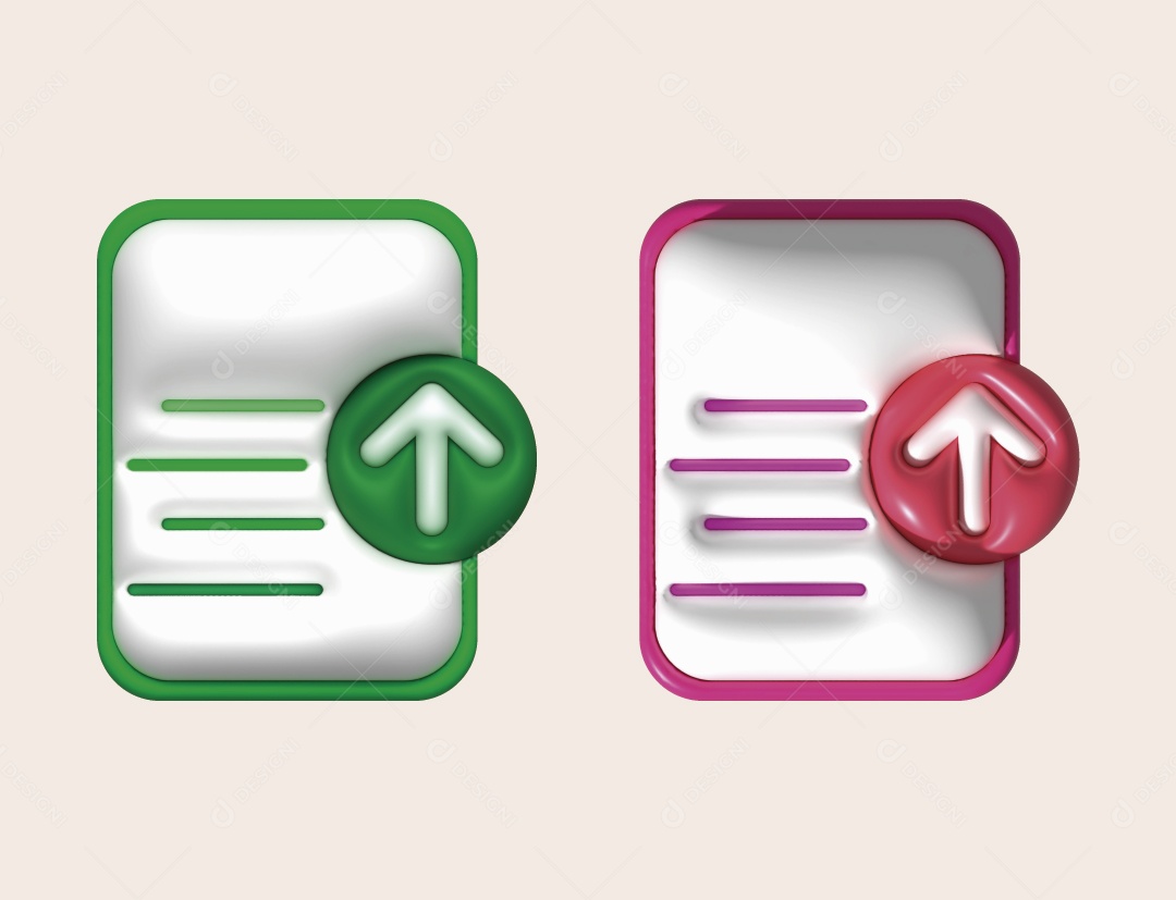 Ícone de Envio de Documentos Ilustração 3d Vetor EPS