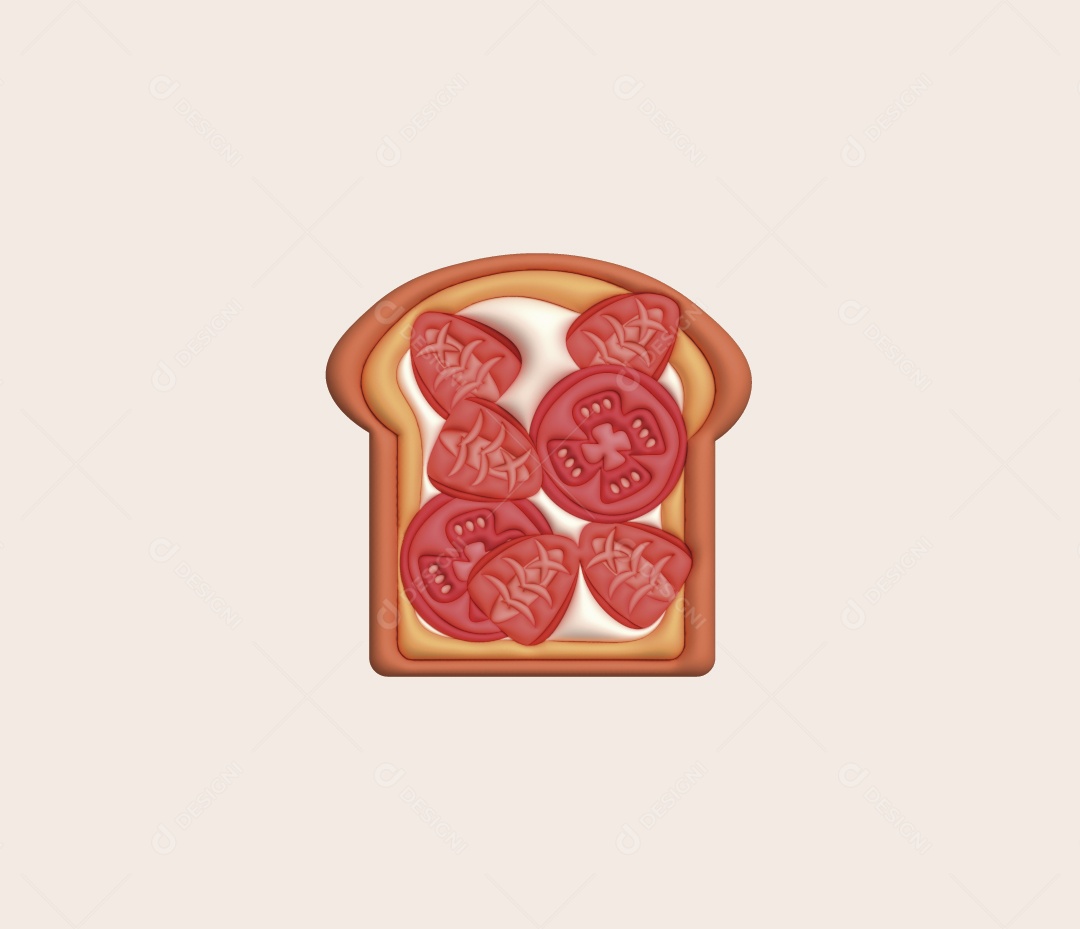 Sanduiche Natural Ilustração 3D Vetor EPS