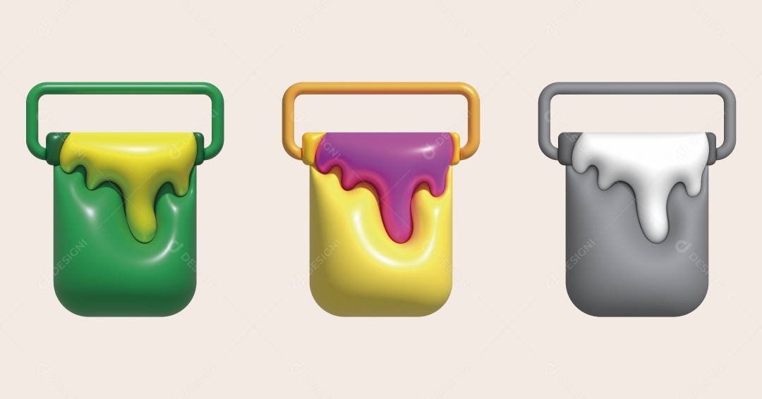 Balde de Tinta Ilustração 3D Vetor EPS