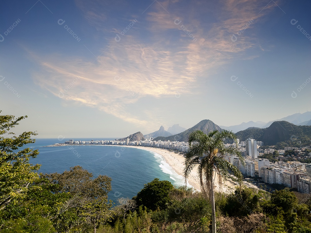 Vista linda da praia de Copacabana