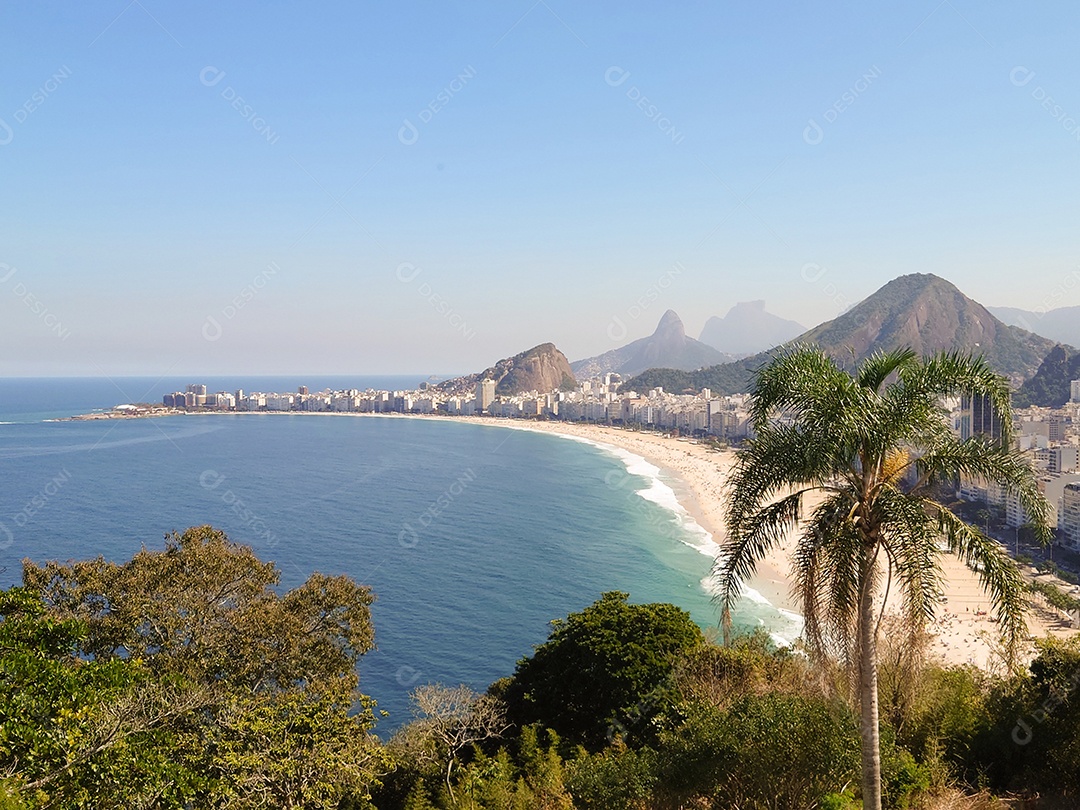 Vista aérea da praia de Copacabana