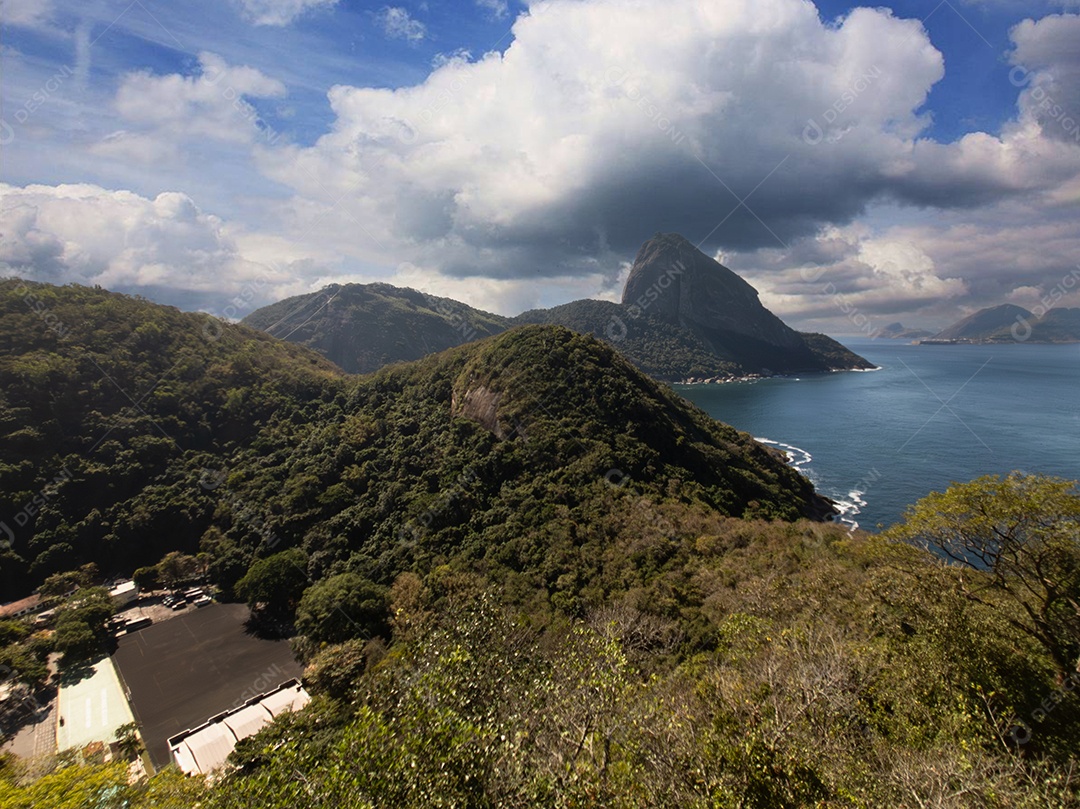 Vista aérea para o pão de açúcar