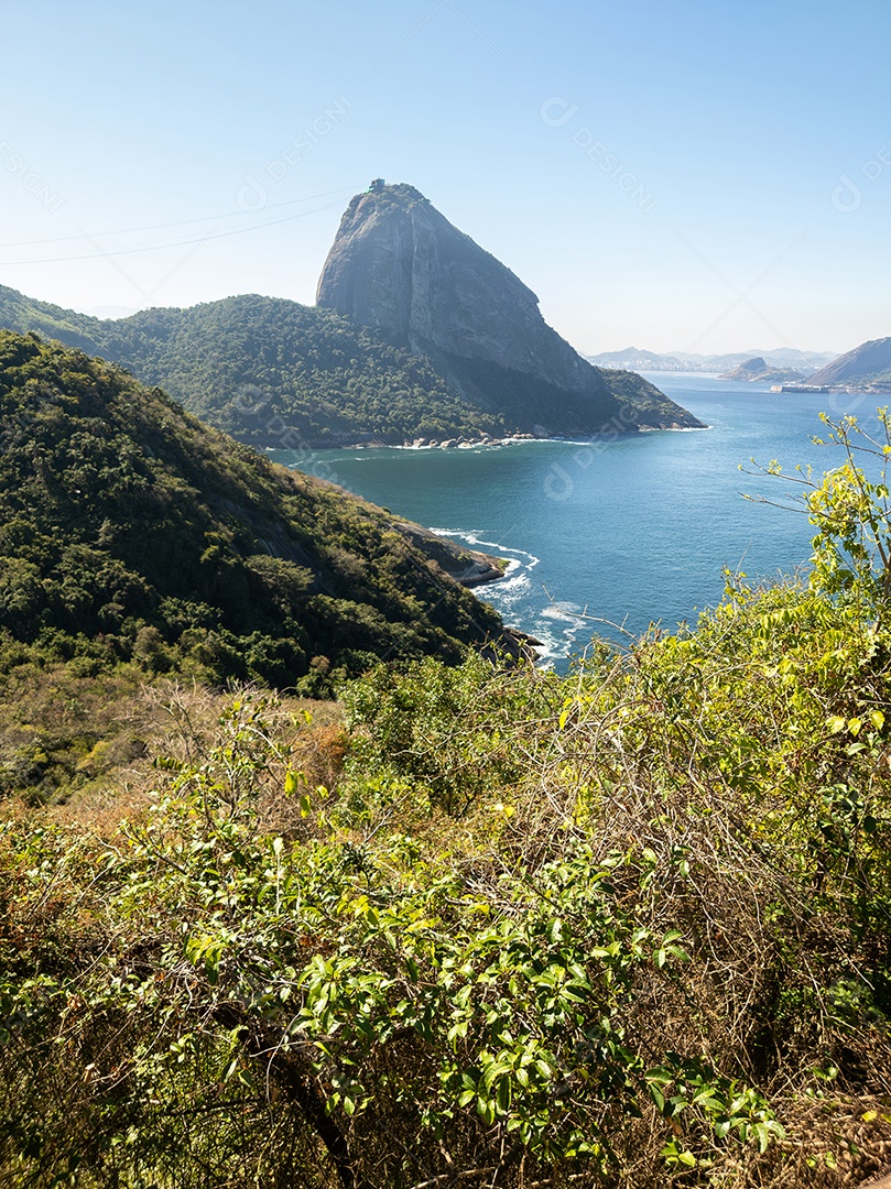 Vista aérea do Pão de Açúcar no Rio de Janeiro Brasil.