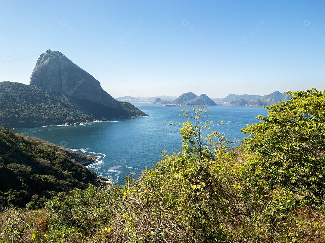 Vista aérea do Pão de Açúcar no Rio de Janeiro Brasil.