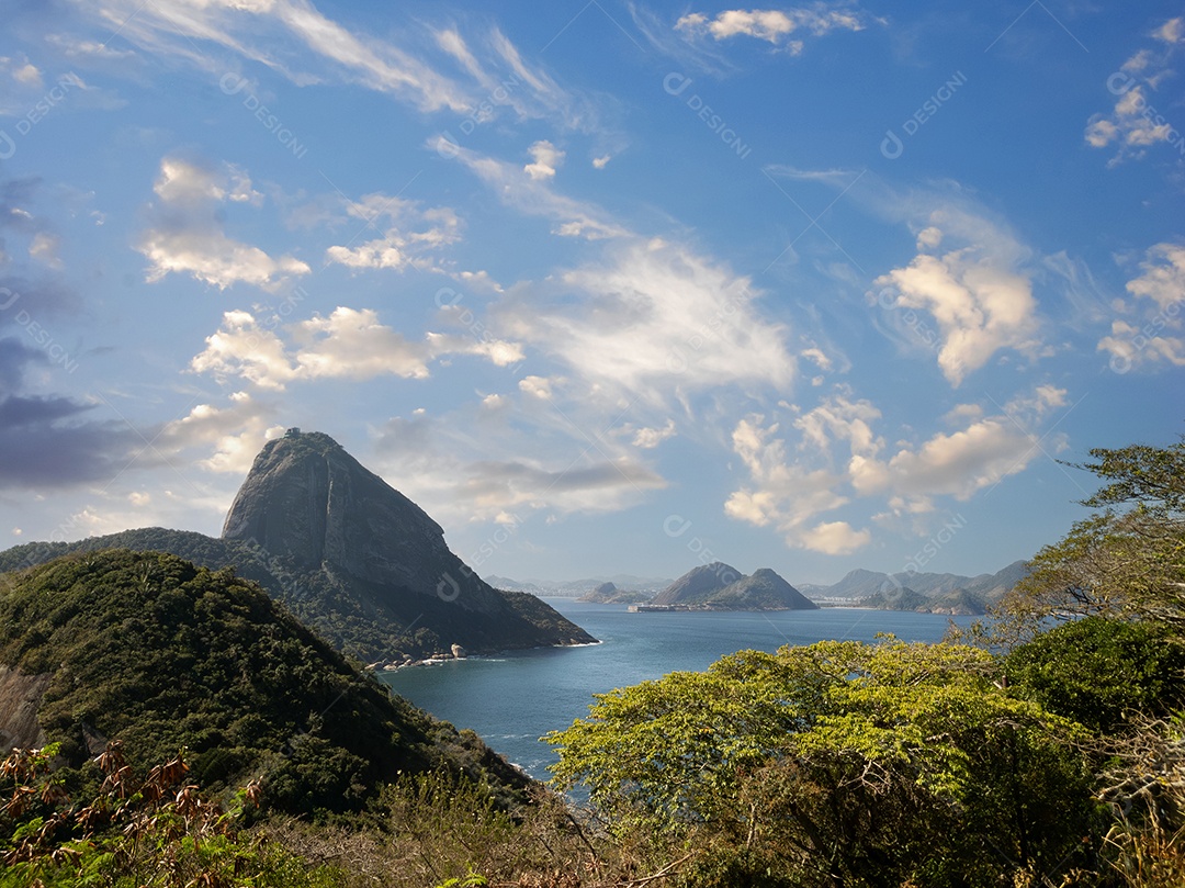 Vista aérea do Pão de Açúcar no Rio de Janeiro Brasil.
