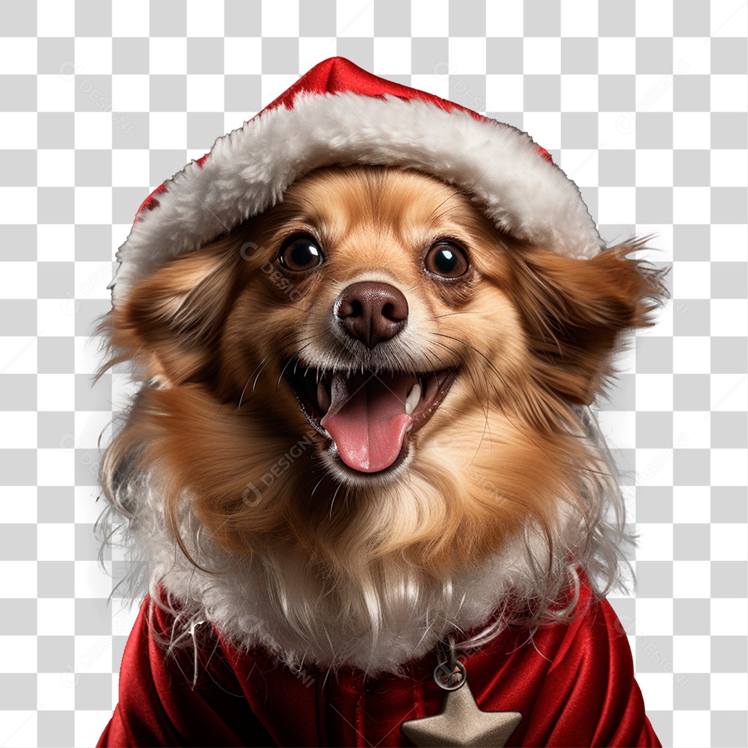 Cachorro Com Chapéu Para o Natal PNG Transparente
