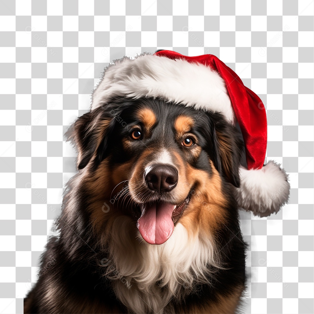 Cachorro Com Chapéu Para o Natal PNG Transparente