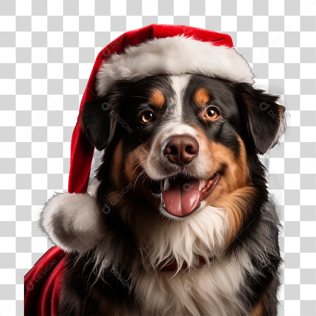 Cachorro Com Chapéu Para o Natal PNG Transparente