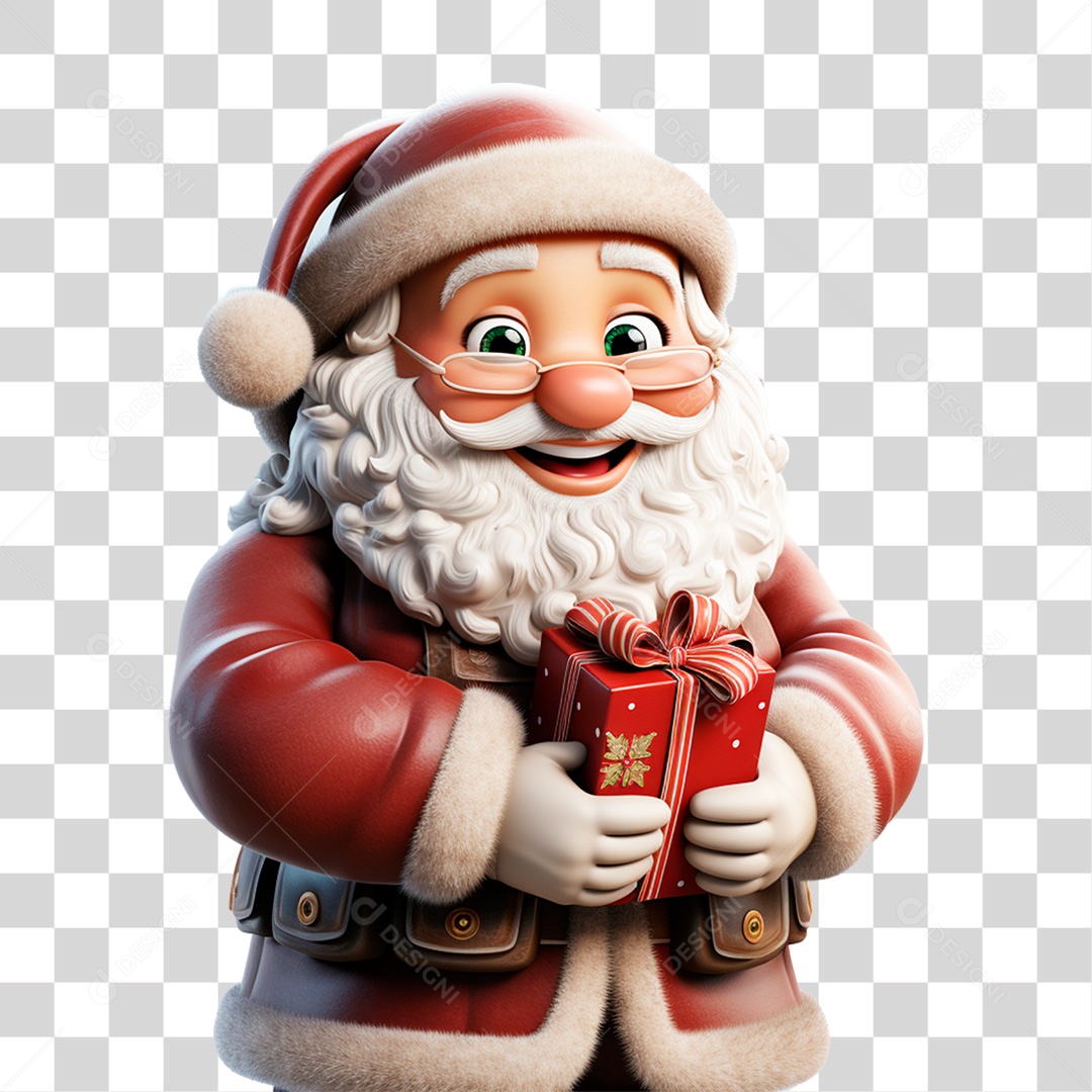 Homem Vestido de Papai Noel Para o Natal PNG Transparente