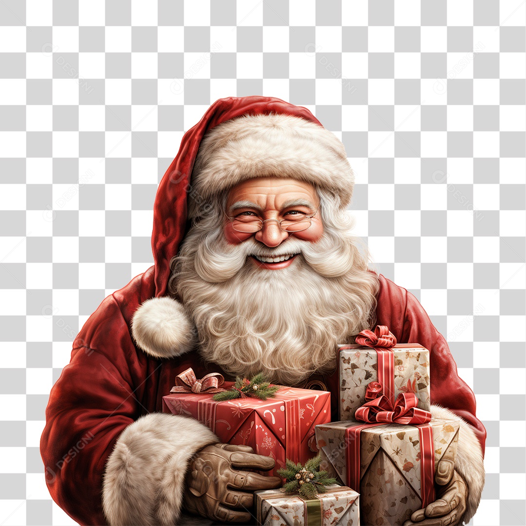 Homem Vestido de Papai Noel Para o Natal PNG Transparente