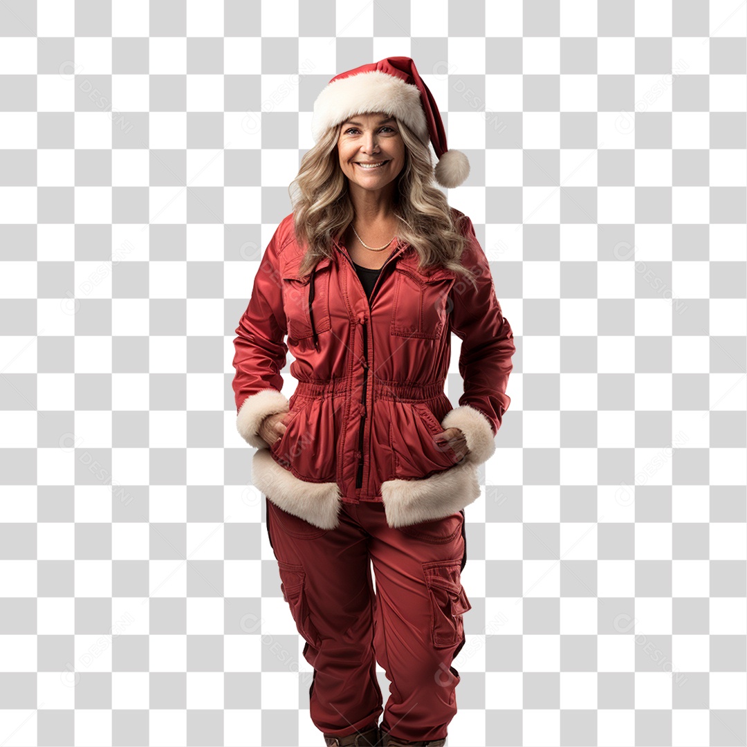 Mulher Vestida Para o Natal PNG Transparente