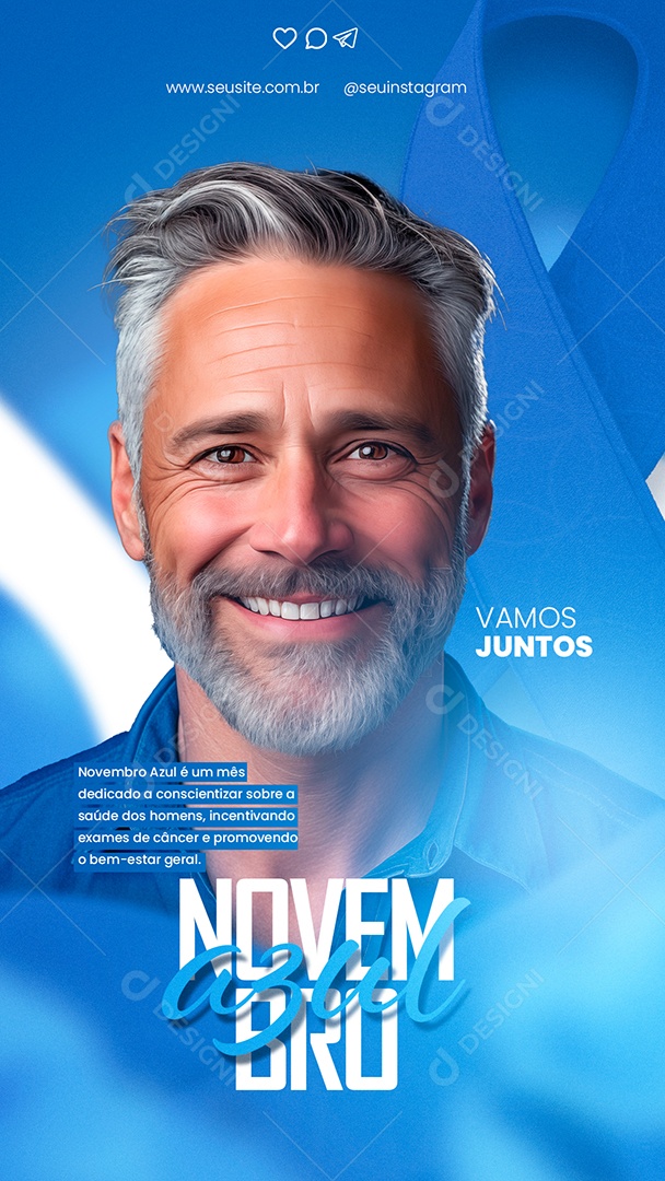 Story Novembro Azul Vamos Juntos Social Media PSD Editável