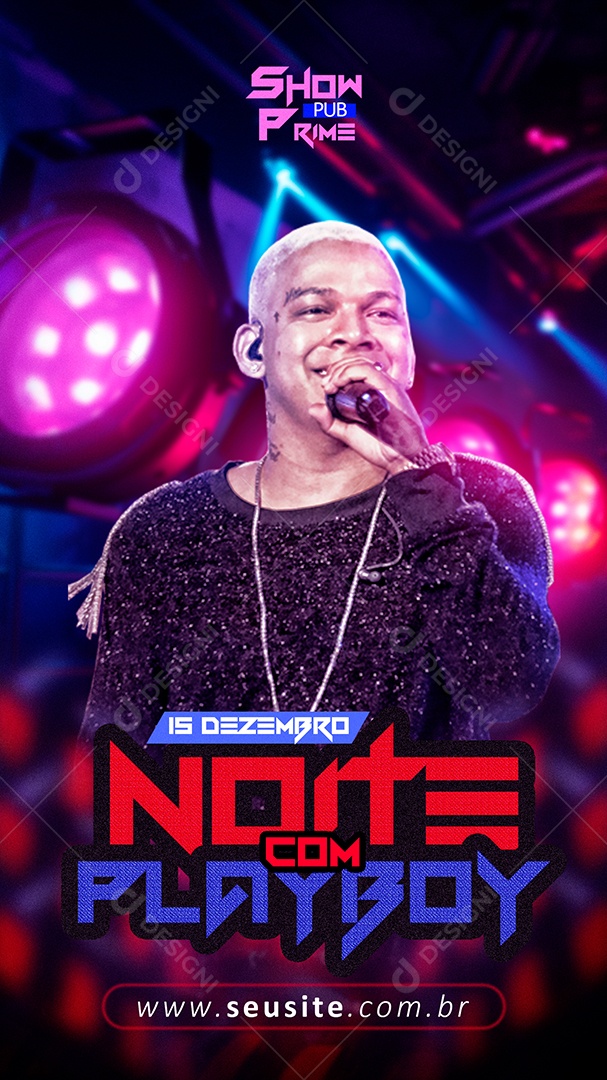 Social Media Flyer Story Noite Com Playboy PSD Editável