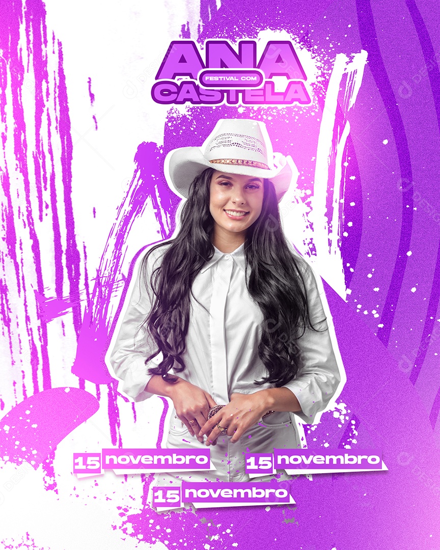 Flyer Feed Festival Com Ana Castela Social Media PSD Editável