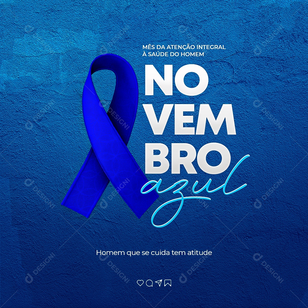 Mês Da Atenção Integral Novembro Azul Social Media PSD Editável