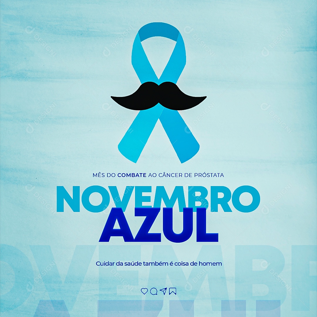 Social Media Mês De Combate Novembro Azul PSD Editável