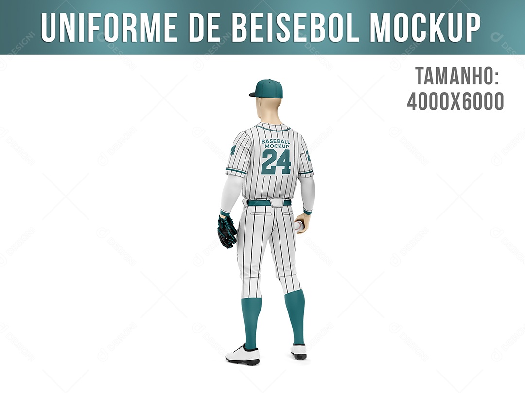 Mockup Uniforme De Beisebol Atrás e Lateral PSD Editável
