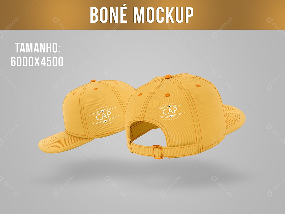 Boné Frente e Trás Mockup PSD Editável