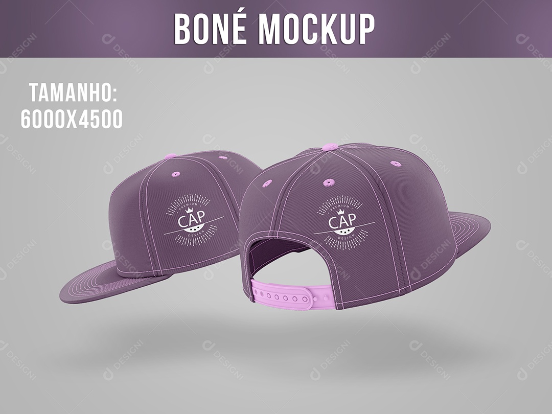 Boné Frente e Trás Mockup PSD Editável