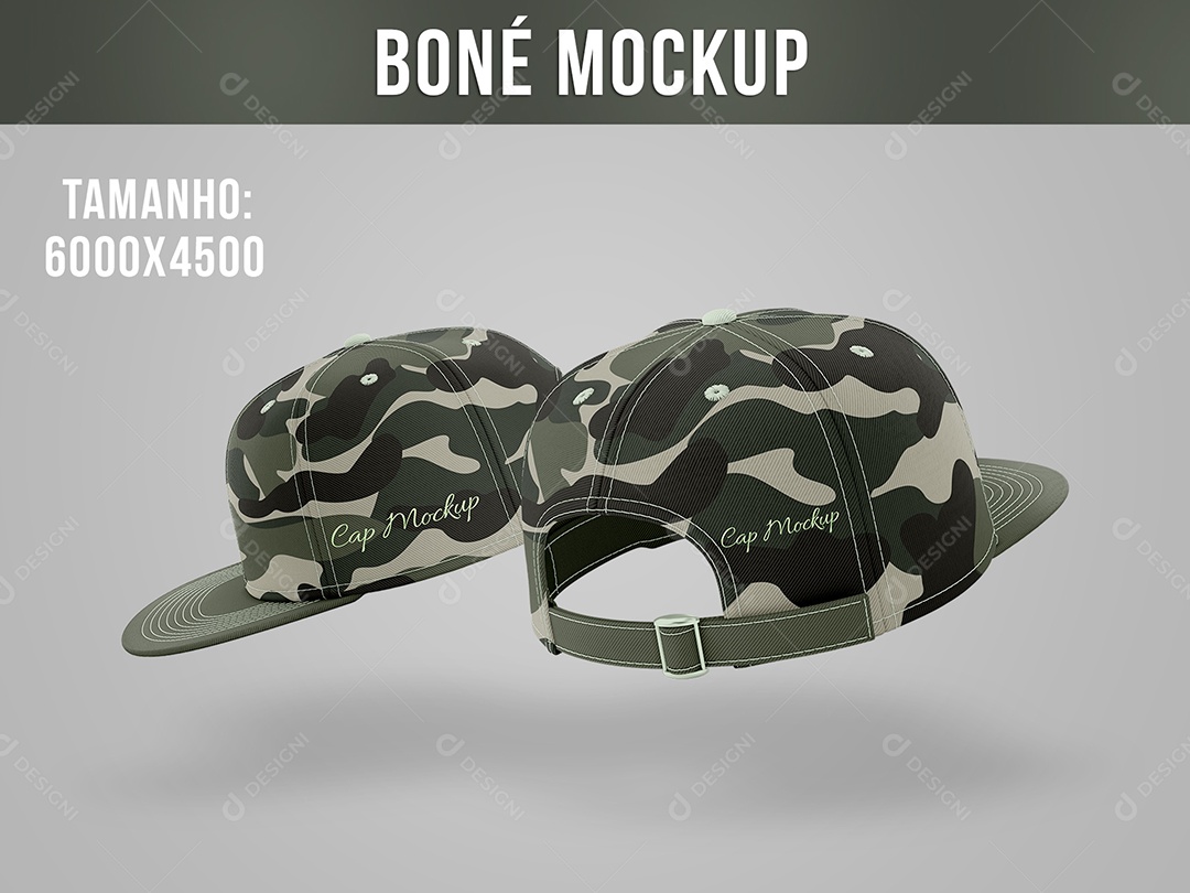 Boné Abarreta Frente e Trás Mockup PSD Editável