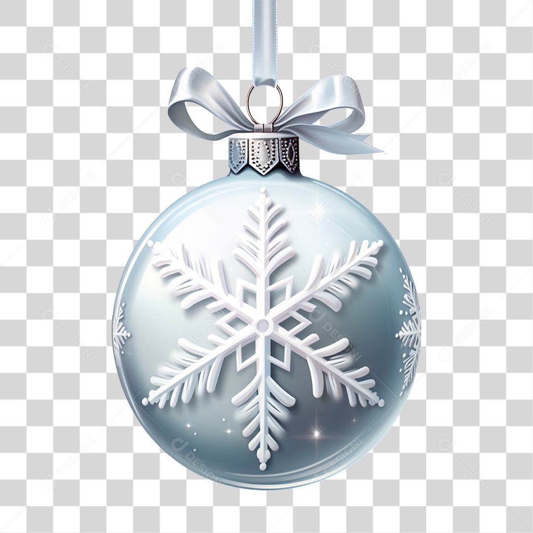 Enfeite de Natal Bola Azulada PNG Transparente