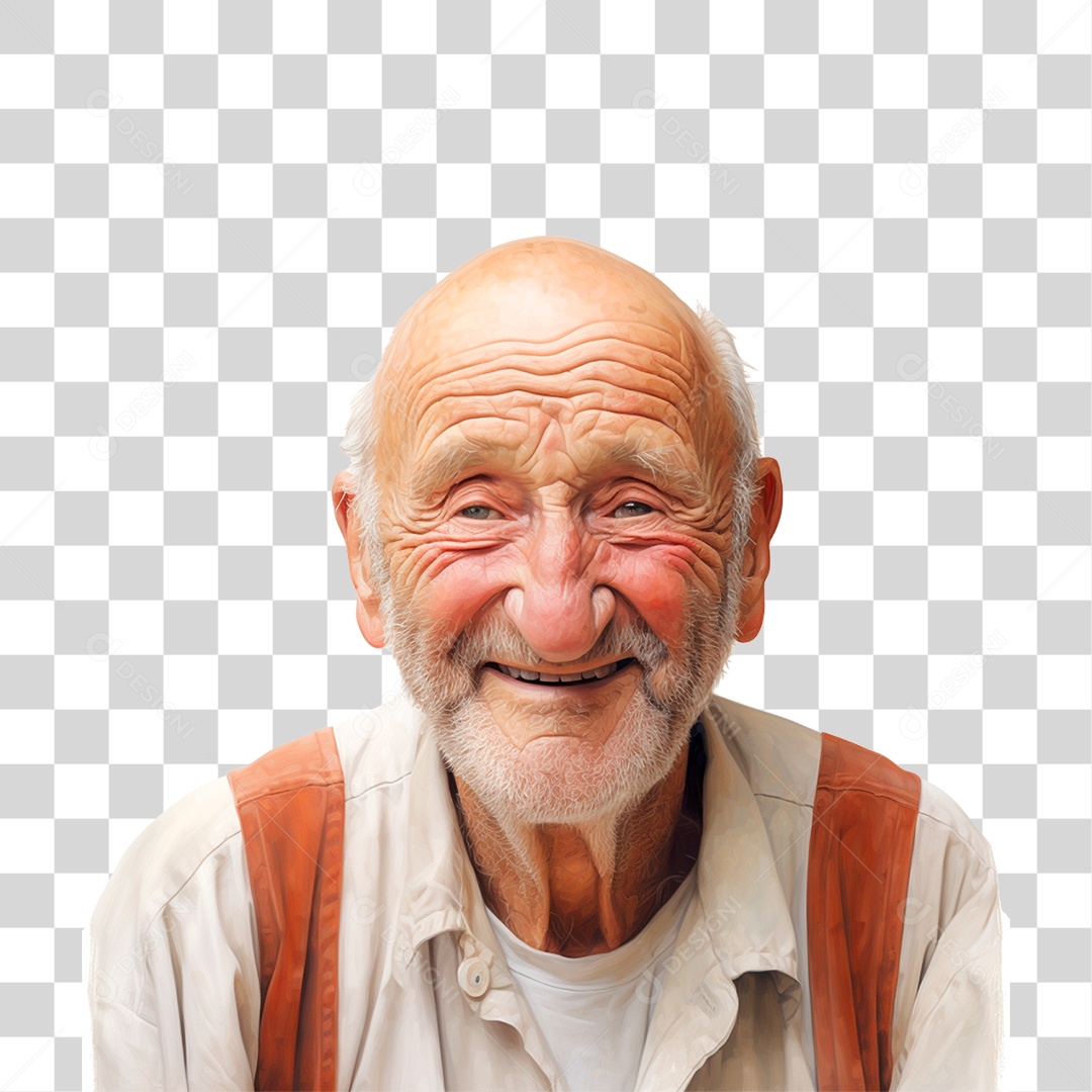 Idoso Sorrindo PNG Transparente