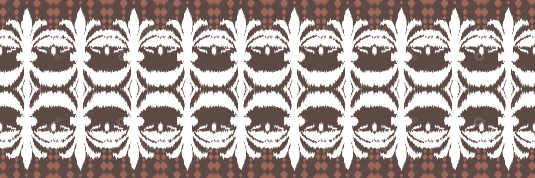 Padrão Tribal Tradicional Estilo Asteca Textura Tapete Ilustração Marrom e Branco Vetor EPS