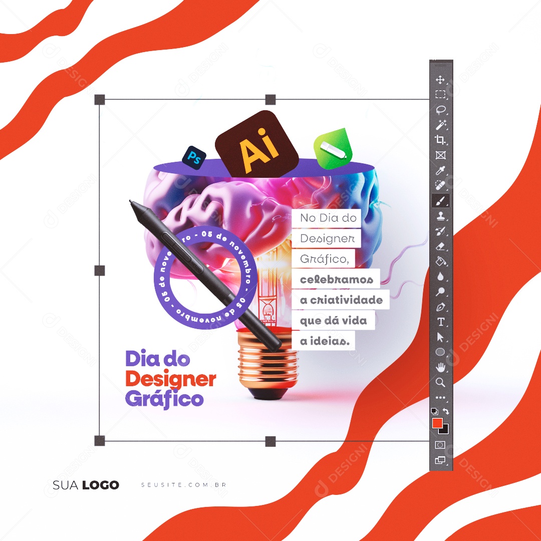 Dia Do Designer Gráfico Celebramos a Criatividade que dá Vida a Ideias Social Media PSD Editável