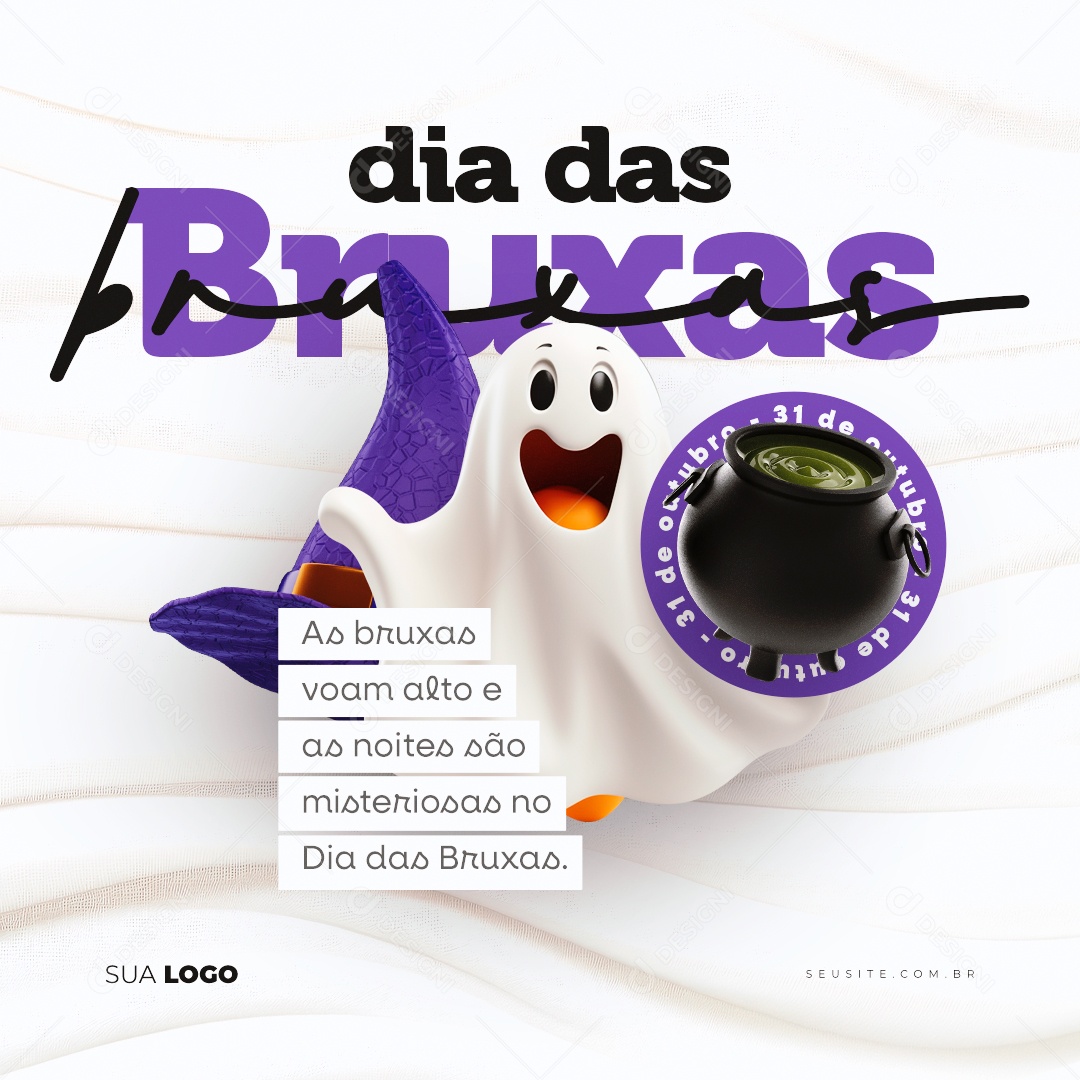 Dia das Bruxas 31 de Outubro Social Media PSD Editável