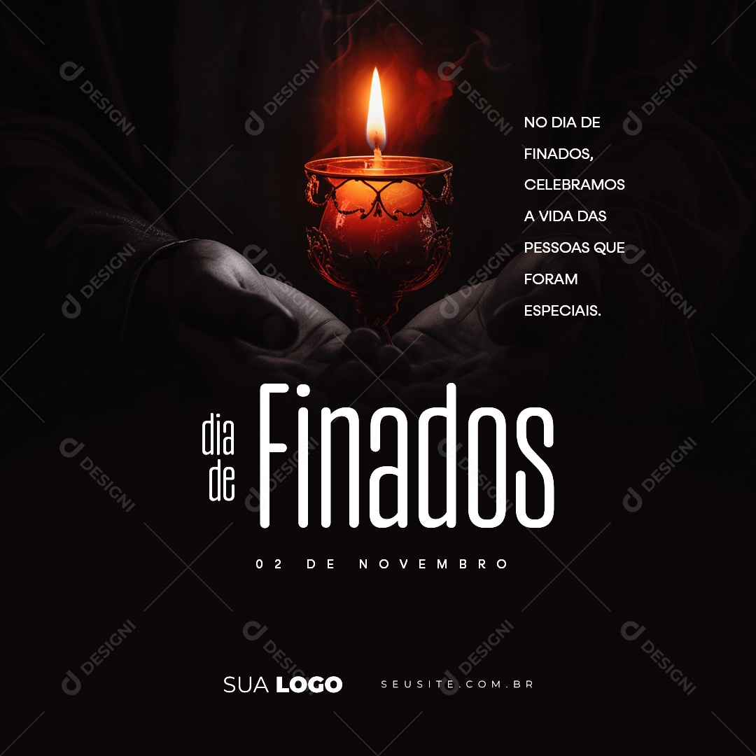 Dia de Finados Celebramos a Vida das Pessoas que Foram Especiais Social Media PSD Editável