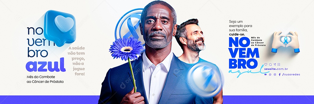 Carrossel Novembro Azul A Saúde não Tem Preço Não a Jogue Fora Social Media PSD Editável